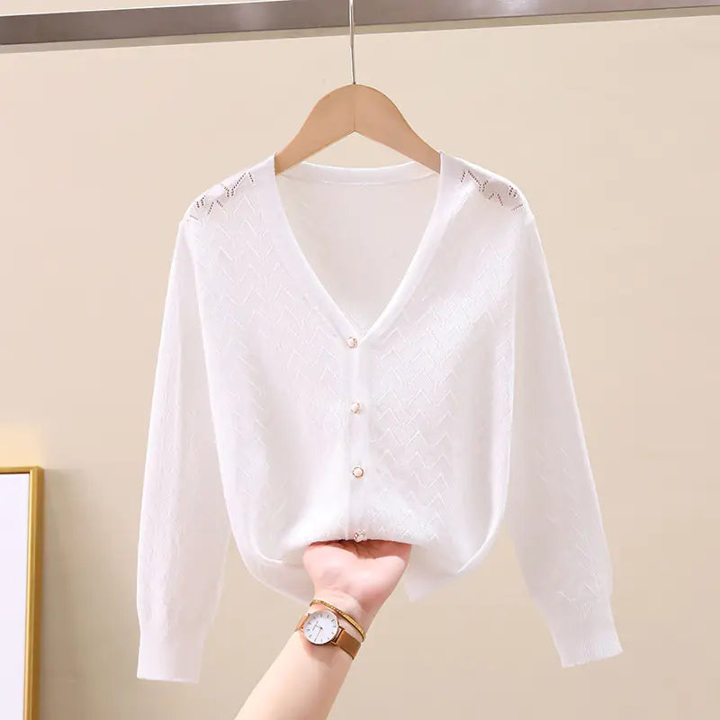 Children's Thin Knitted Cardigan UV Jacket for Ages 5+