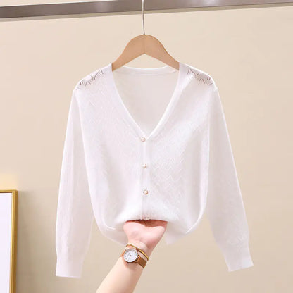 Children's Thin Knitted Cardigan UV Jacket for Ages 5+